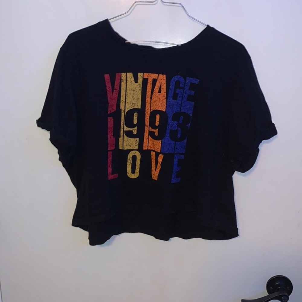 Electric Pink vintage crop top. Size XL